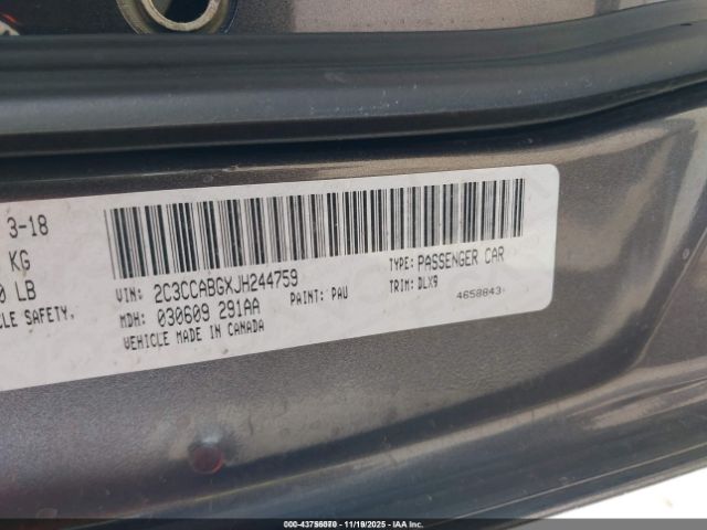 2018 CHRYSLER 300 2C3CCABGXJH244759 Photo 8