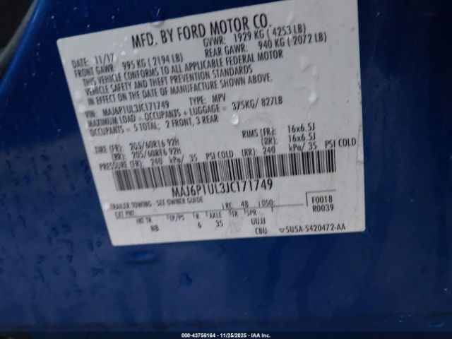 2018 FORD ECOSPORT MAJ6P1UL3JC171749 Photo 8