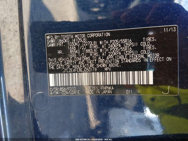 Scion 2az-fe 2014 JTLZE4FE8EJ050119 Image 9