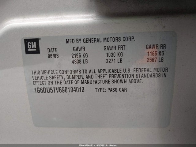 2009 CADILLAC CTS 1G6DU57V690104013 Photo 8