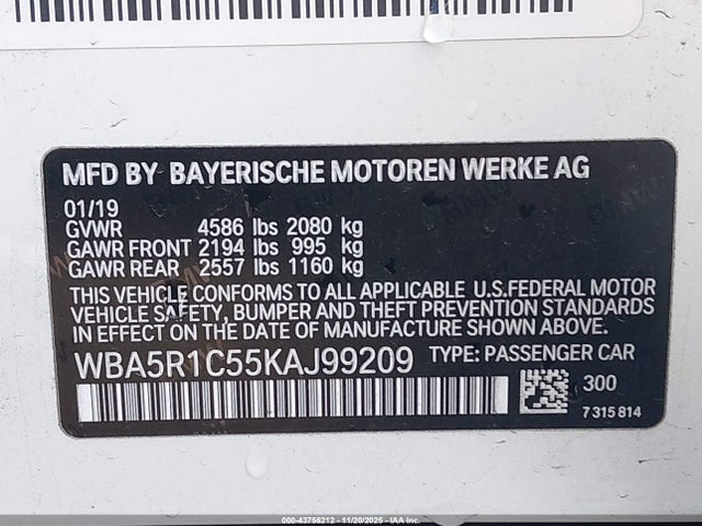 WBA5R1C55KAJ99209 BMW 330I