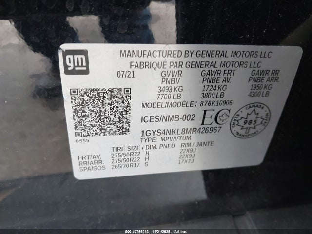 2021 CADILLAC ESCALADE ESV 1GYS4NKL8MR426967 Photo 8