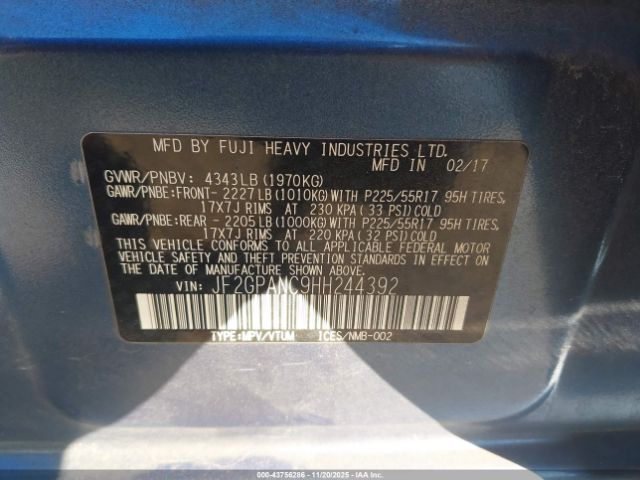 2017 SUBARU CROSSTREK JF2GPANC9HH244392 Photo 8
