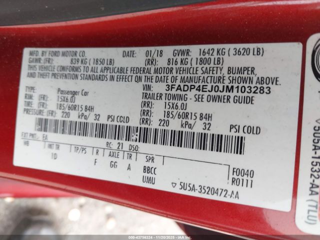 2018 FORD FIESTA 3FADP4EJ0JM103283 Photo 8