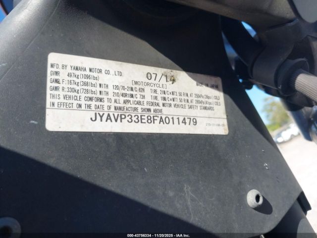 2015 YAMAHA XVS1300 JYAVP33E8FA011479 Photo 9