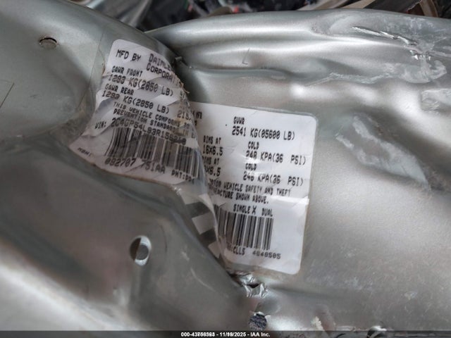 43756363 :رقم المزاد ، 2C4GP54L93R156219 vin ، 2003 Chrysler Town & Country Lxi مزاد بيع