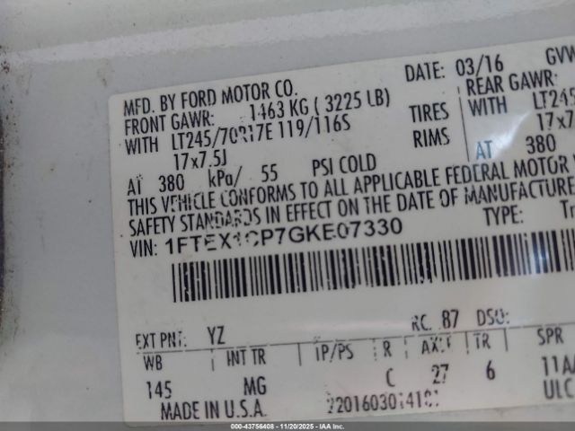 2016 FORD F-150 1FTEX1CP7GKE07330 Photo 8