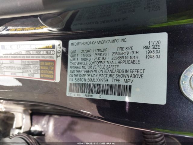 2021 ACURA RDX 5J8TC1H50ML008759 Photo 8
