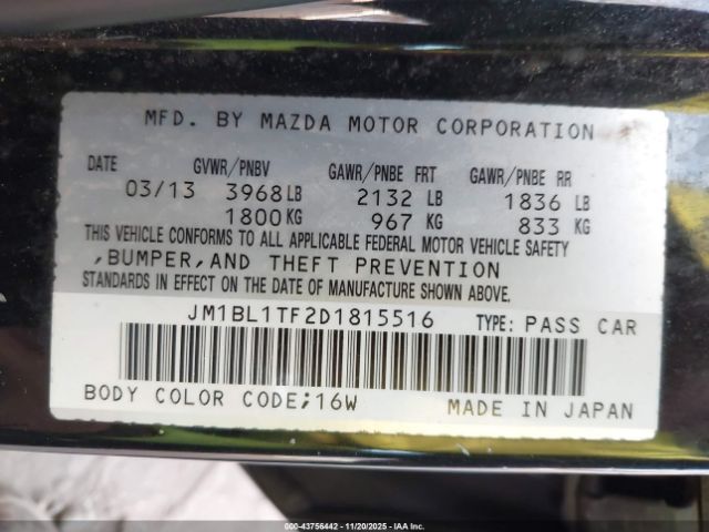 2013 MAZDA MAZDA3 JM1BL1TF2D1815516 Photo 8