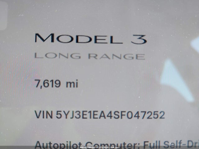2025 TESLA MODEL 3 5YJ3E1EA4SF047252 Photo 6