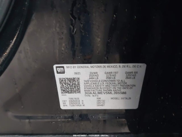 3GKALMEV5ML395586 GMC Terrain Fwd Sle