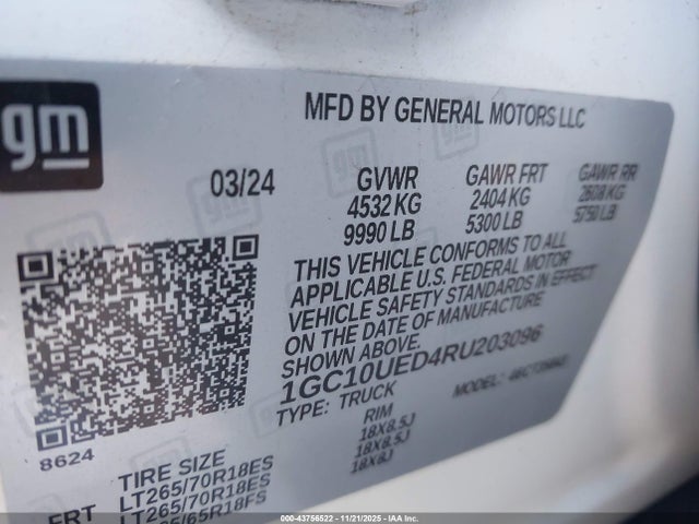 1GC10UED4RU203096 Chevrolet Silverado Ev Work Truck