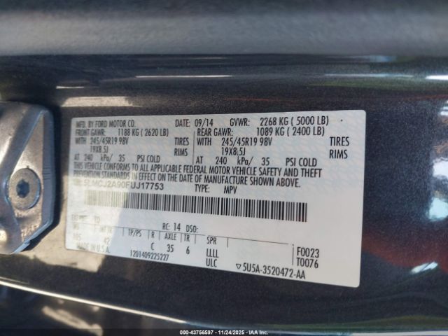 2015 LINCOLN MKC 5LMCJ2A90FUJ17753 Photo 8