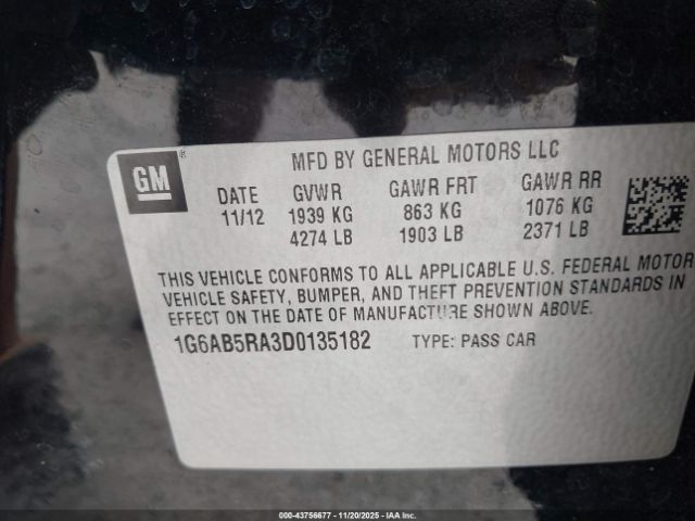 2013 CADILLAC ATS 1G6AB5RA3D0135182 Photo 8