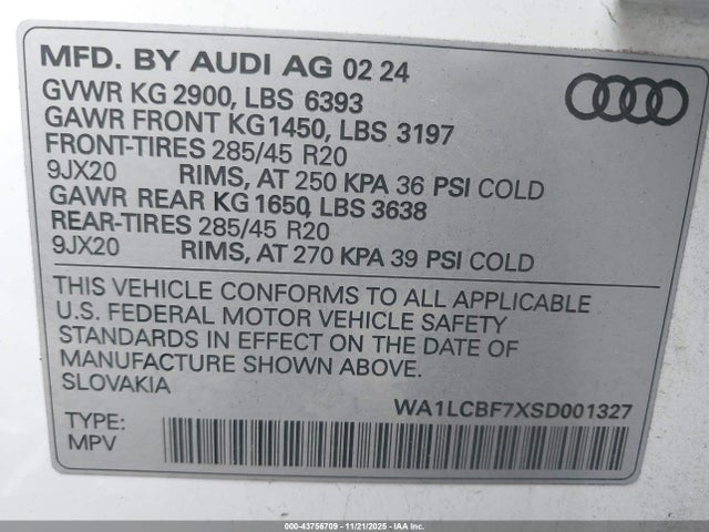 2025 AUDI Q7 WA1LCBF7XSD001327 Photo 8