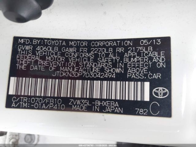 2013 TOYOTA PRIUS PLUG-IN JTDKN3DP7D3042494 Photo 8