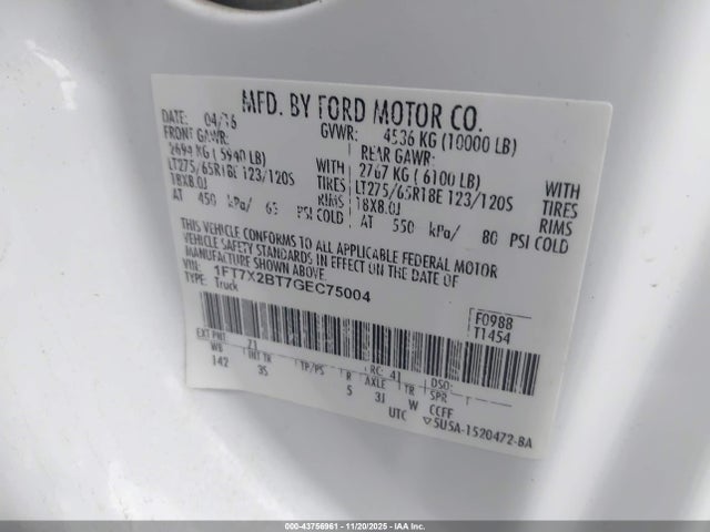 Ford F-250 2016 1FT7X2BT7GEC75004 Image 9