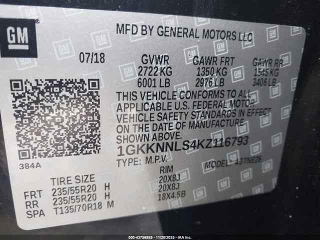 2019 GMC ACADIA 1GKKNNLS4KZ116793 Photo 8