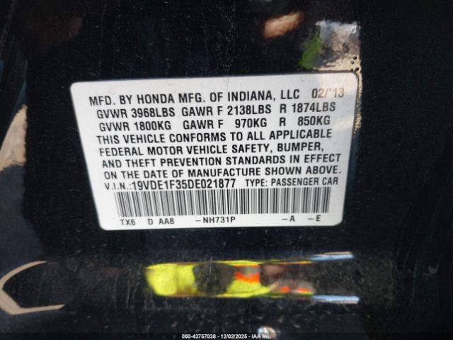 2013 ACURA ILX 19VDE1F35DE021877 Photo 8