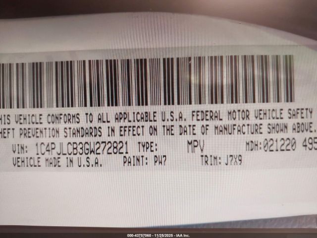 2016 JEEP CHEROKEE 1C4PJLCB3GW272821 Photo 8