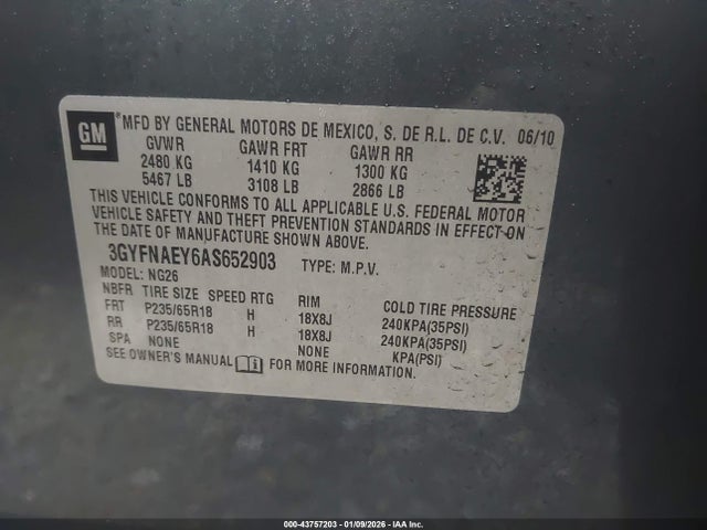 2010 CADILLAC SRX 3GYFNAEY6AS652903 Photo 8