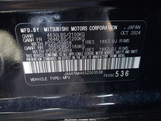 2025 MITSUBISHI ECLIPSE CROSS JA4ATWAA5SZ003538 Photo 8