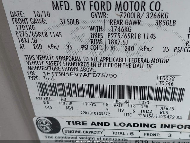 2010 FORD F-150 1FTFW1EV7AFD75790 Photo 8