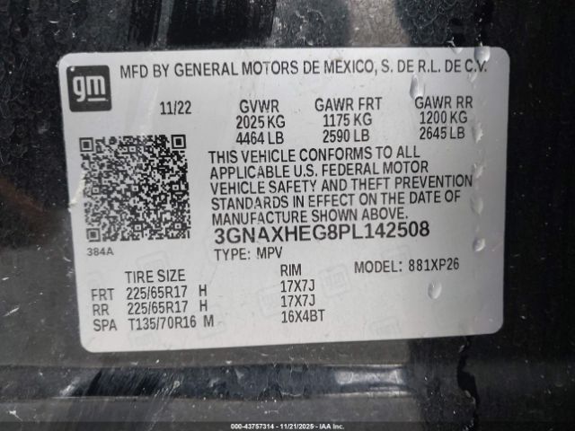 2023 CHEVROLET EQUINOX 3GNAXHEG8PL142508 Photo 8