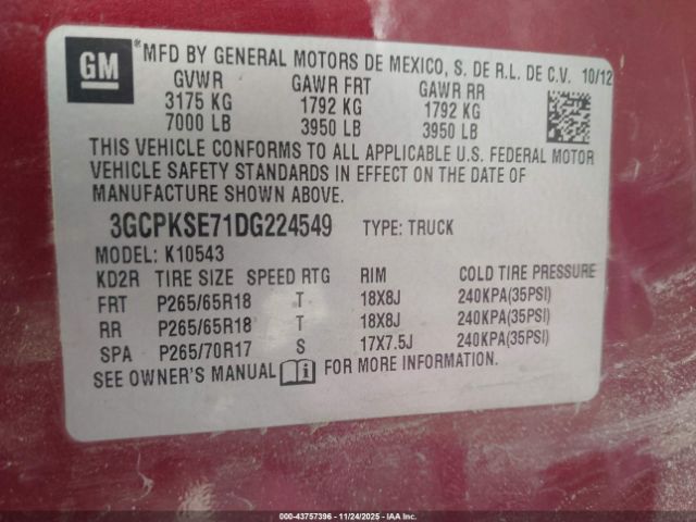 2013 CHEVROLET SILVERADO 1500 3GCPKSE71DG224549 Photo 8