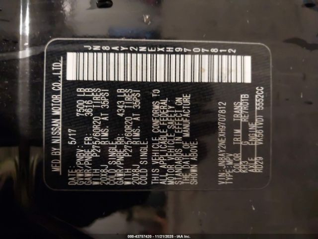 2017 NISSAN ARMADA JN8AY2NEXH9707812 Photo 8