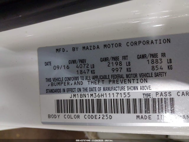 JM1BN1M36H1117155 Mazda Mazda3 Grand Touring
