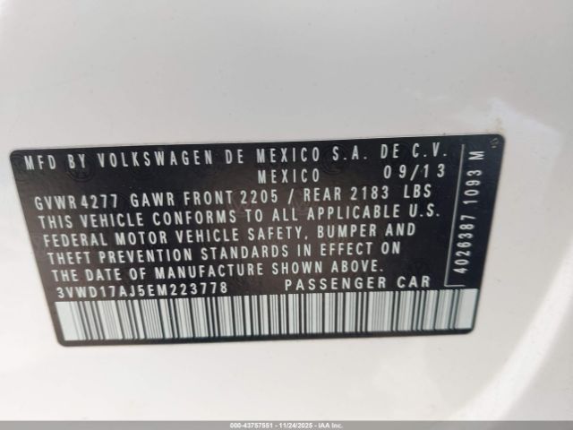 2014 VOLKSWAGEN JETTA 3VWD17AJ5EM223778 Photo 8