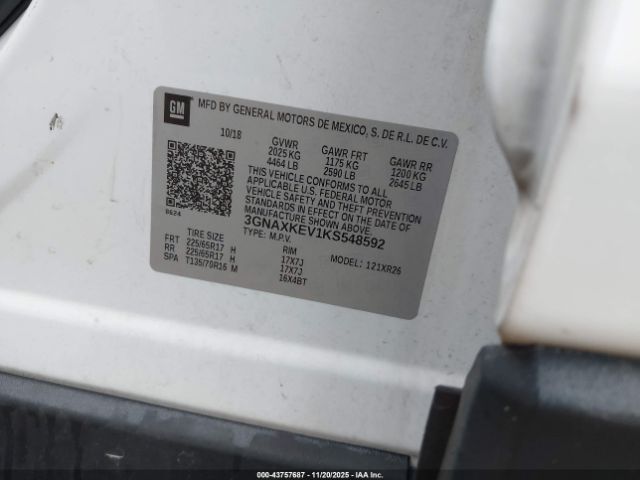 2019 CHEVROLET EQUINOX 3GNAXKEV1KS548592 Photo 8