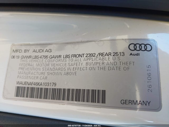 2019 AUDI A4 WAUENAF46KA103179 Photo 8