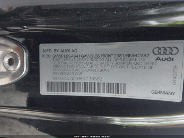 2009 AUDI A5 WAUDK78T09A038593 Photo 8