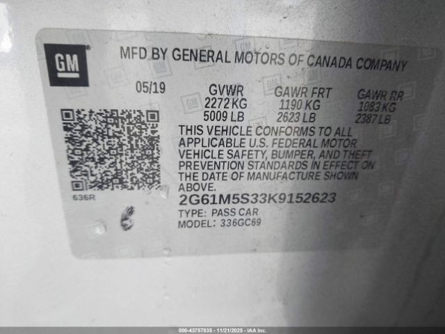 2019 CADILLAC XTS 2G61M5S33K9152623 Photo 8