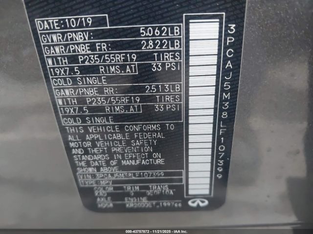 2020 INFINITI QX50 3PCAJ5M38LF107399 Photo 8