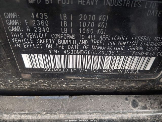 2013 SUBARU LEGACY 4S3BMBG66D3020812 Photo 8