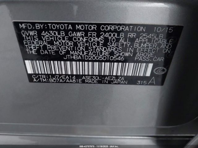 2016 LEXUS IS 200T JTHBA1D20G5010546 Photo 8