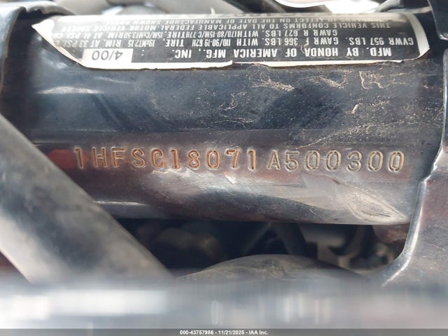 Продаж на аукціоні авто 2001 Honda Vt1100 C, vin: 1HFSC18071A500300, номер лоту: 43757986