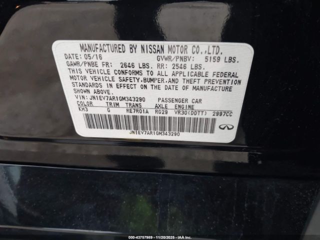 2016 INFINITI Q50 JN1EV7AR1GM343290 Photo 8