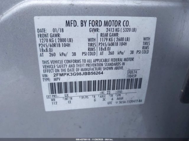 2018 FORD EDGE 2FMPK3G98JBB56264 Photo 8