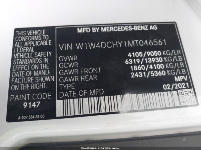 2021 MERCEDES-BENZ SPRINTER 2500 W1W4DCHY1MT046561 Photo 8