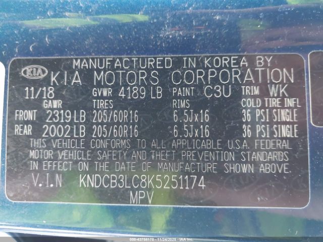 2019 KIA NIRO KNDCB3LC8K5251174 Photo 8