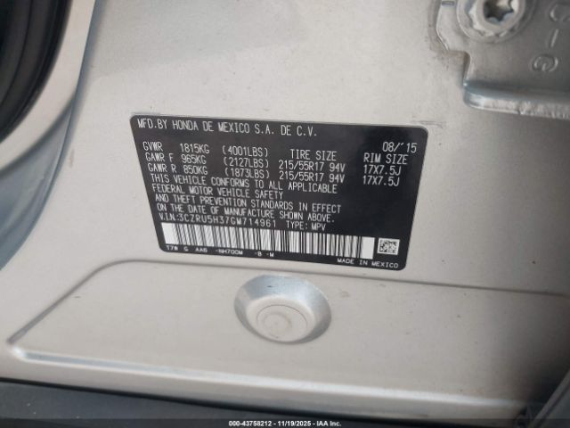 2016 HONDA HR-V 3CZRU5H37GM714961 Photo 8