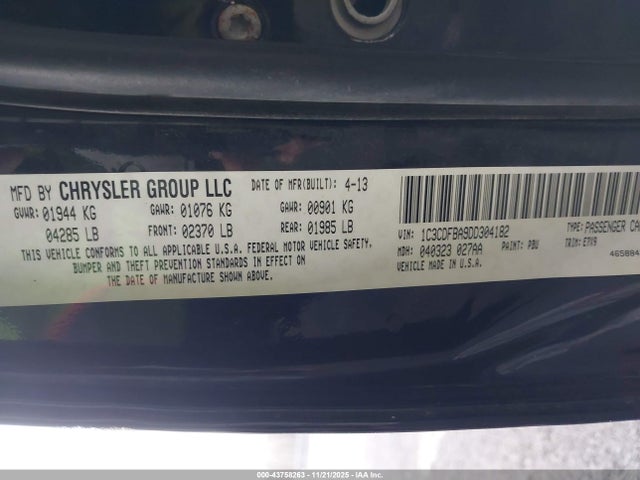 2013 DODGE DART 1C3CDFBA9DD304182 Photo 8