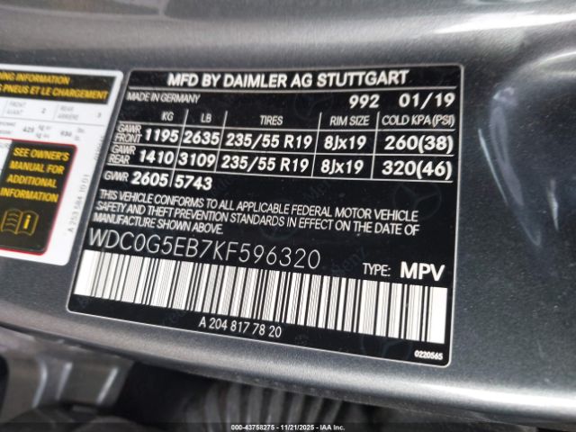 2019 MERCEDES-BENZ GLC 350E WDC0G5EB7KF596320 Photo 8