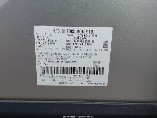 2019 FORD EXPLORER 1FM5K7D82KGA59825 Photo 8