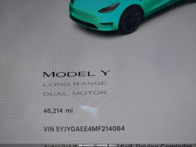2021 TESLA MODEL Y 5YJYGAEE4MF214084 Photo 6