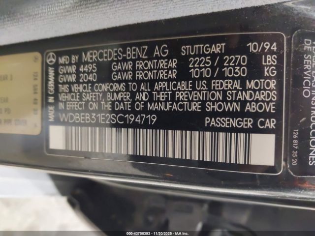 1995 MERCEDES-BENZ E WDBEB31E2SC194719 Photo 8